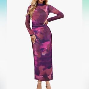 Amazon Vibrant Purple Long Sleeve Dress